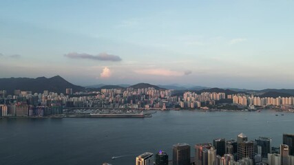 Wall Mural - Hong Kong and kowloon peninsula with Victoria harbor Sept 1 2024