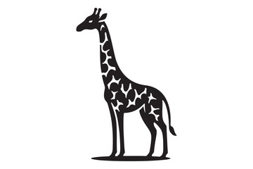  Giraffe Silhouette in Black Simple Vector Art
