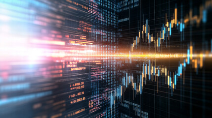 Poster - Abstract perspective financial technology sci-fi background