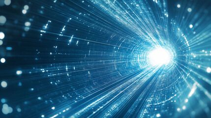 Poster - Abstract Triangle Spaceship corridor. Futuristic tunnel with light. Future interior background, business, sci-fi science concept