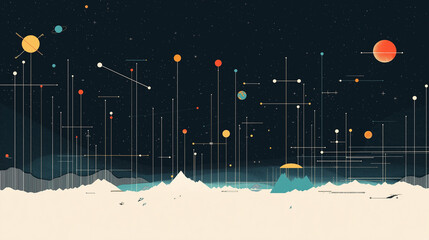 Poster - AI generated illustrations of science fiction in space