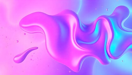 Colorful abstract Holographic background. fluid shapes in shades of pink, purple, and blue, liquid metal, foil, wavy with shiny texture. purple and blue holo fluid shapes colorful background