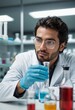© natakot - A scientist conducting experiments in a modern laboratory, focusing on research and precision.