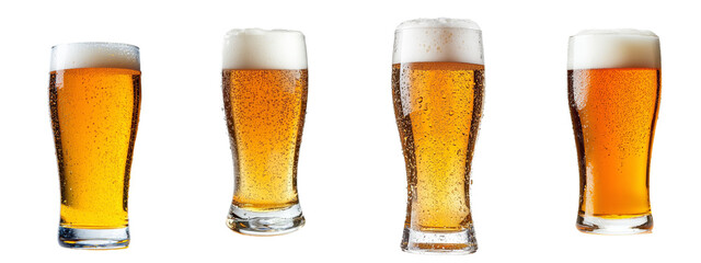 Poster - Fresh beer glass isolated on white background