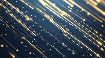 Poster - Futuristic perforated technology abstract background with yellow neon glowing lines. Vector banner design 