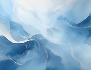 Poster -  impressionist drawing of wavy blue texture with glare