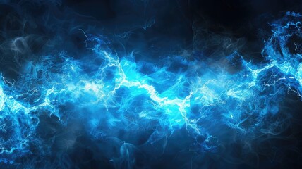 Wall Mural - Abstract picture of electric sparkling and glowing with powerful strike emit natural energy. Lightning with light effect express speed of thunder bolt and burst of energetic electricity power. AIG53.