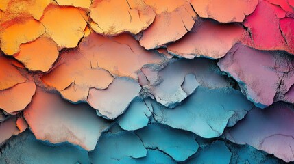 Wall Mural - Abstract Cracked Surface with Gradient Colors