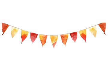 Poster - A long banner of flags with orange and yellow colors