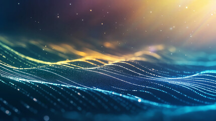Poster - Led Light. Future tech. Shine dynamic scene. Neon flare. Colorful rays. .Magic moving fast lines. Sparkling studio. Hologram display. Mystic beam. Stylish fantasy space. Bright blurred waves