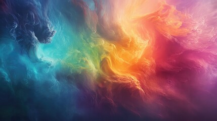 Poster - Abstract swirling clouds of vibrant colors