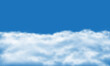 © patthana - Vector of realistic white cloud on blue sky background illustration.