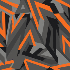 Wall Mural - Seamless geometric camouflage pattern from shapes. Abstract camo. Vector illustration