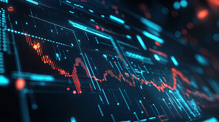 Poster - Business process automation visual with advanced digital graphs for analyzing distribution and consumption data
