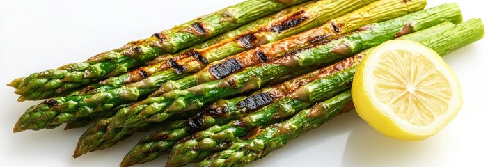 Wall Mural - Grilled Asparagus with Lemon.