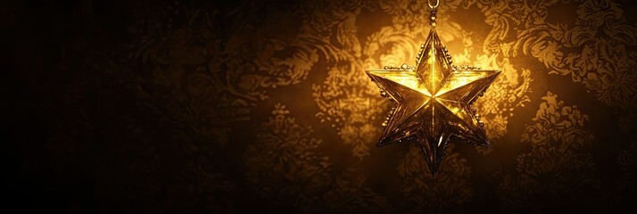 Poster - Shimmering Star Pendant Against Elegant Background