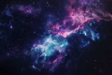 amazing blue and purple nebula, space background, stars, galaxy, universe, night sky, concept art