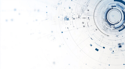 Poster - White Tech Wallpaper with Advanced, Science Fiction Panels