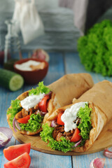 A traditional dish of Greece - gyros