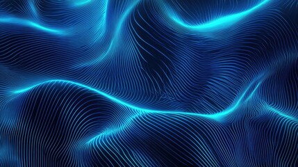 Poster - Abstract design background featuring a vibrant electric blue color in a line art style