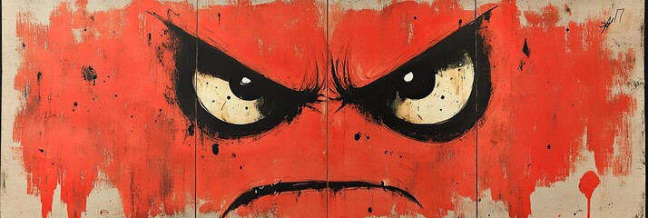 Sticker - Bold Red Angry Face Graffiti Art