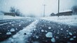 © taweesak - Hailstorm with ice pellets hitting the ground, severe weather, frozen precipitation