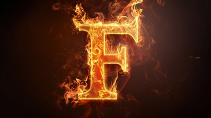 Wall Mural - Fiery Letter F