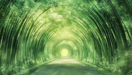 Wall Mural - Serene Bamboo Forest Tunnel