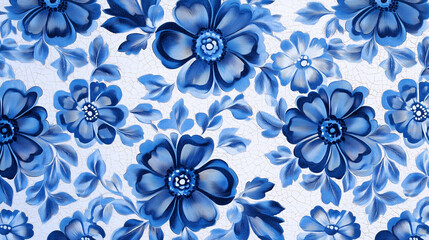 Wall Mural - Blue flowers wallpaper background