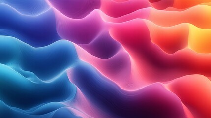 Poster - Abstract Gradient Landscape with Wavy Lines and Flowing Colors