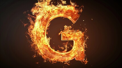 Wall Mural - Fiery Letter G