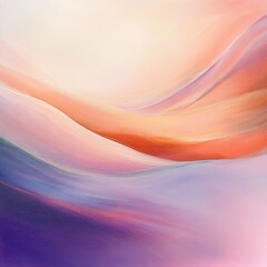 Wall Mural - Abstract background with soft, flowing lines in shades of pink, orange, and blue.