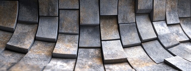 Poster - 3D rendering of a tiled wall background