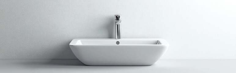 Fototapete - 3D rendering of a sink set icon on a white background