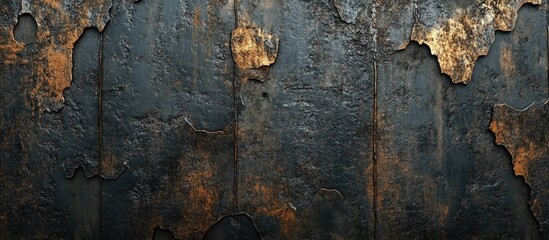 Poster - 3D rendering of an old grunge weathered wall background featuring an abstract design with cracks spots and stains on a damaged antique surface