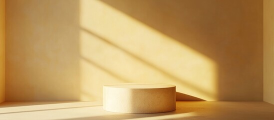 Poster - Minimalist abstract background with a pedestal 3D illustration and rendering