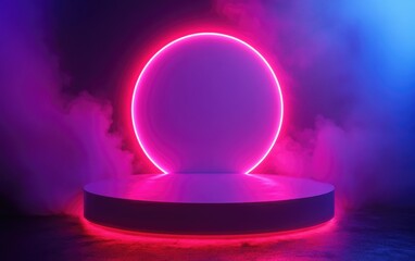 Aufkleber - Abstract background featuring a podium and wall scene created through 3D illustration and rendering