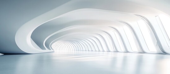 Poster - Abstract modern architecture backdrop featuring a spacious vacant interior 3D visualization