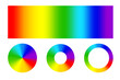 © Лена Полякевич - Color gradient set. Rainbow spectrum bar and circular gradients. Vector color transitions.