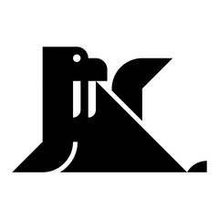 Poster - Walrus logo. Icon design. Template elements