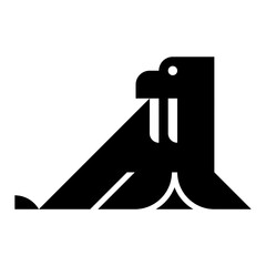 Poster - Walrus logo. Icon design. Template elements
