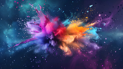 Wall Mural - modern abstract splash explosion effect, watercolor style, generative ai technology