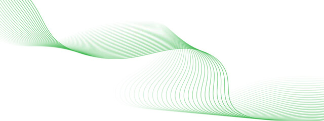 Wall Mural - Abstract green Waves. Blend wave lines. Futuristic technology wave lines background. Green abstract wave flow, vector abstract design element. Abstract green gradient flowing wave lines