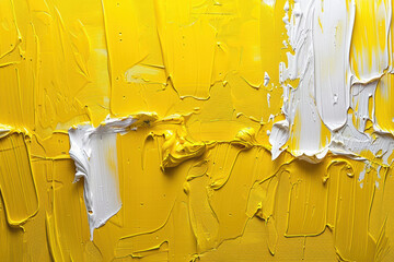 Canvas Print - Yellow Paint with White Accents