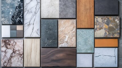 Canvas Print - Pastel colored textures of natural materials for interior design and architecture inspiration.