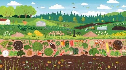 Poster - A graphic explaining the process of composting and its benefits for soil health.