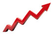 © Yeti Studio - Red upward arrow graph showing rising trend, cut out