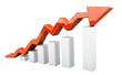 © Yeti Studio - Red upward arrow graph showing rising trend, cut out