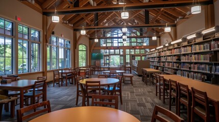 Poster - A library's special event space hosting author readings, workshops, and cultural programs, enriching the community.