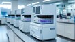 © Intelligent Horizons - Chromatography equipment and machines in use at a professional laboratory setting with a deep depth of field to showcase the scientific apparatus and analytical techniques
